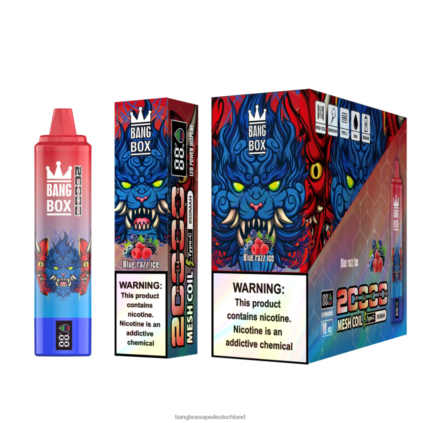 Bang Box Kaufen - 6ZZLF859 Bang Box 20.000 Züge intelligenter Bildschirm blaues Razz-Eis