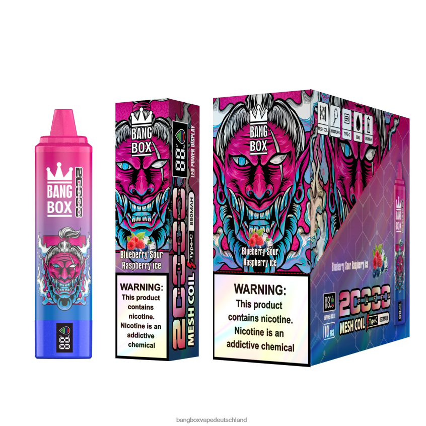 Bang Vape Deutschland - 6ZZLF855 Bang Box 20.000 Züge intelligenter Bildschirm Blaubeer-Sauer-Himbeereis