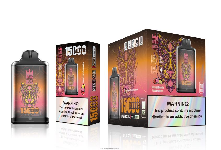 Bang Box Kaufen - 6ZZLF8107 Bang Box s1-15000 Züge Mango-Pfirsich-Wassermelone