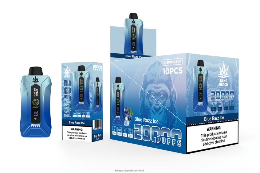 Bang Beach Vape - 6ZZLF811 Bang Beach 20000 Züge Smart Screen Vape blaues Razz-Eis