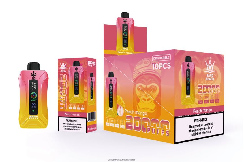 Bang Beach Vape - 6ZZLF82 Bang Beach 20000 Züge Smart Screen Vape Pfirsich-Mango
