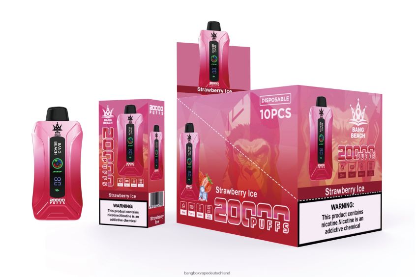 Bang Beach Vape - 6ZZLF86 Bang Beach 20000 Züge Smart Screen Vape Erdbeereis