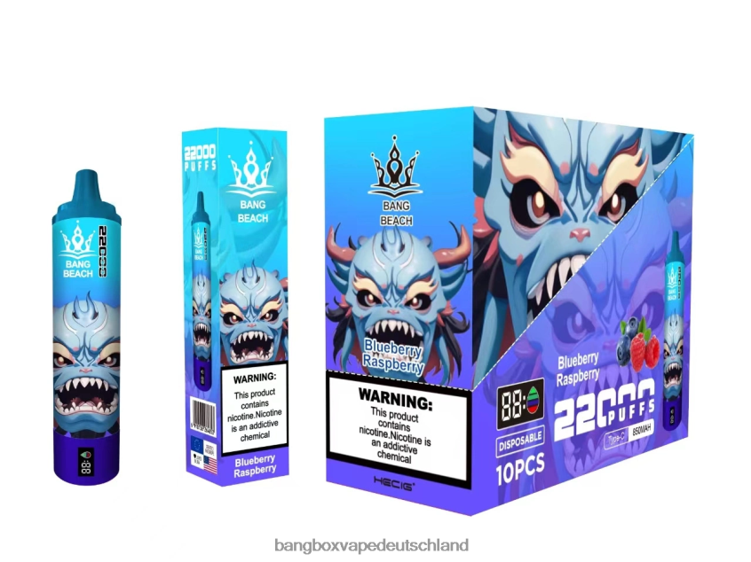 Bang Beach Vape - 6ZZLF814 Bang Beach 22000 Züge intelligenter Bildschirm Blaubeer-Himbeere